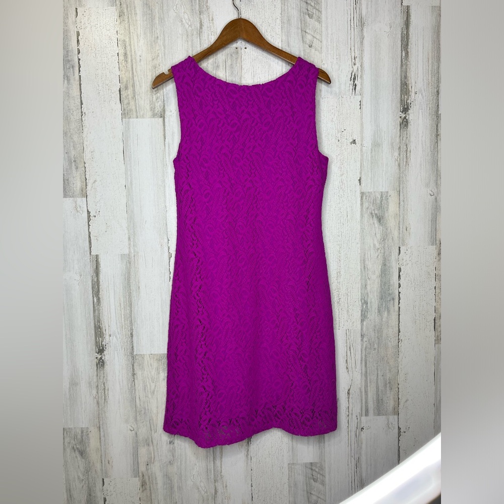 Madison Women's Sleeveless Lace Dress Purple Size Medium